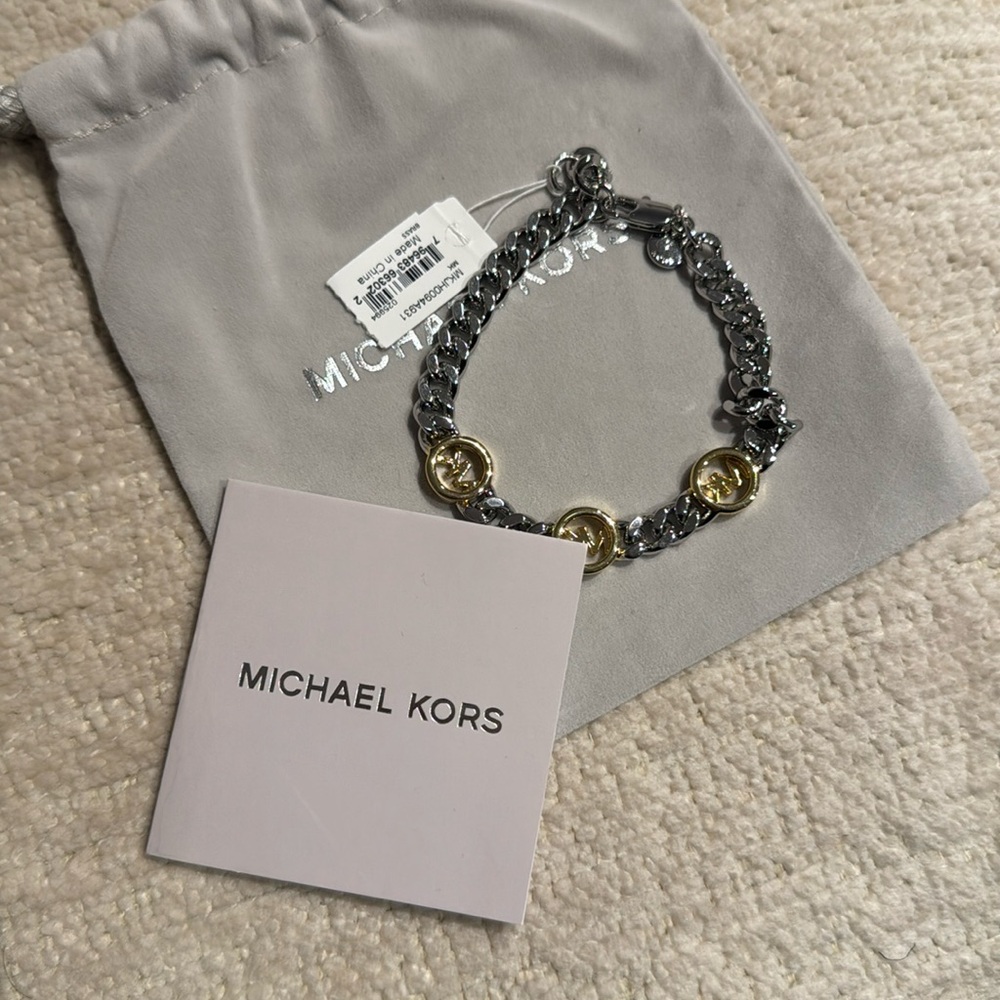Michael Kors Logo Curb Link Bracelet